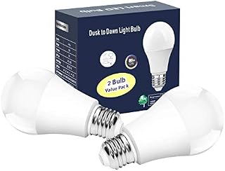 Outdoor Dusk to Dawn Light Bulbs- No Timer Required, 12W(100W Equivalent), 3000K Warm