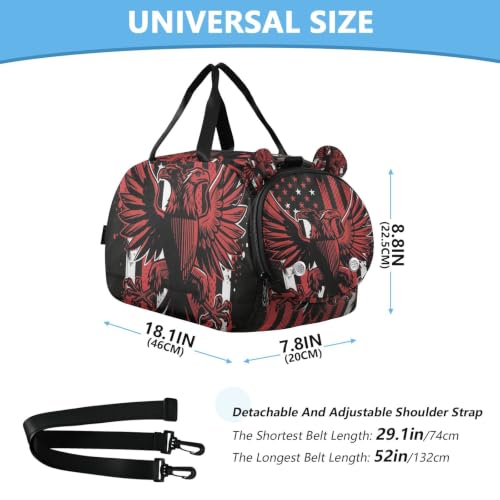 Bolsa de gimnasio para niños con diseño de bandera de EE. UU. y compartimento textil 3