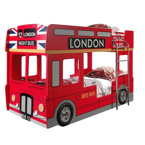 VIPACK SCBBLB Autobett London Bus Etagenbett, Circa 215 x 132 x 100 cm, 2...
