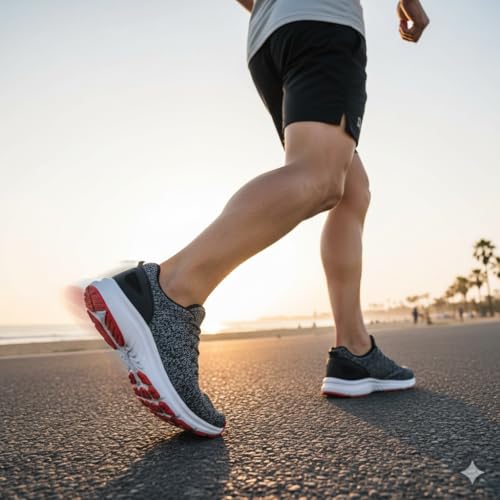 Image of Men's Sports Running Shoes | Lightweight Comfortable Casual Sneakers | Lace-Up Design | Flexible Sole | Sizes 6 to 11