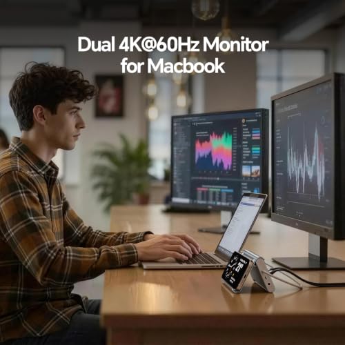 Image of MacBook Docking Station Dual Monitor 4K@60Hz for MacBook Pro /Air M4 /M5