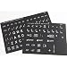 Large Print English Keyboard Stickers Labels Overlays (Lexan® polycarbonate, 3M® adhesive) for the Visually Impaired (Non Transparent - Black with White Letters)