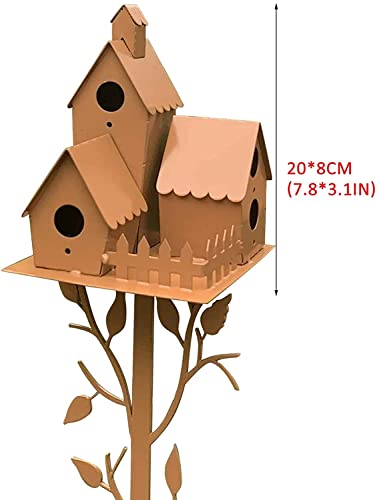 Sen-Qiaolu New Metal Bird House Birdhouse Garden Stakes Distressed Metal Birdhouse Stand For Outdoor Garden (Color : 5Pcs/Set) #TOP7