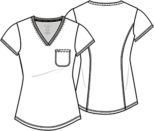 Cherokee Form Women Scrubs Top Tuckable V-Neck Ck819, Xs, Wine #TOP6