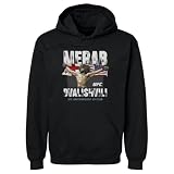 500 LEVEL Merab Dvalishvili UFC Men's Hoodie Sweatshirt - Merab Dvalishvili Flag WHT (Black, Medium)