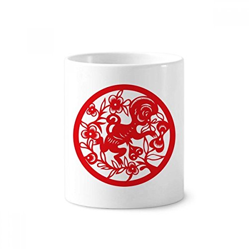 Cadeau animaux zodiaque Chine : offrez cette tasse blanche céramique singe multifonction