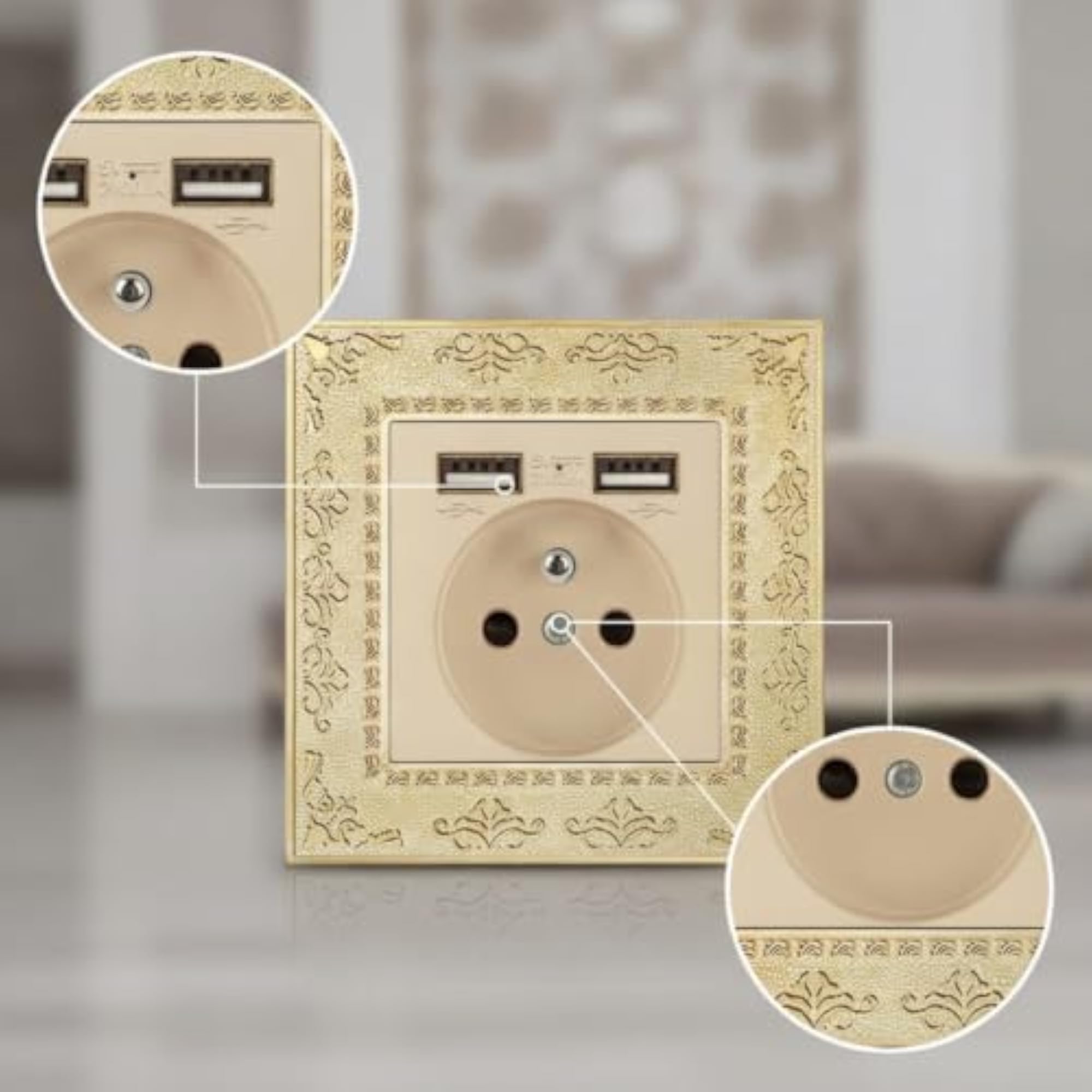 European-Style Decorative Wall Plate with Embossed Border