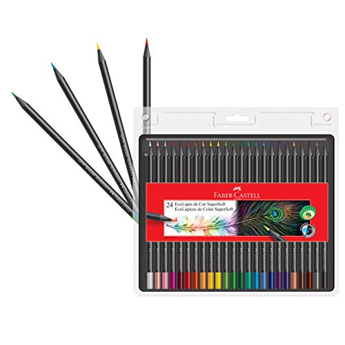 Lápis de Cor, Faber-Castell, EcoLápis Supersoft, 24 Cores