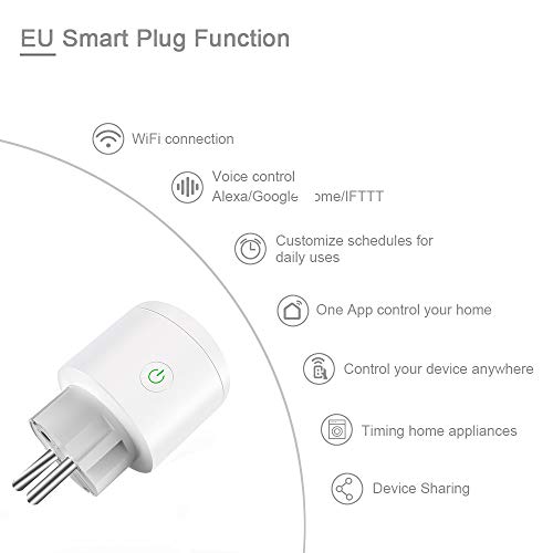 Smart stopcontact 16 A, smart wifi-stopcontact, mini-wifi-outlet compatibel met Alexa, Google Home, afstandsbediening… - Image 4