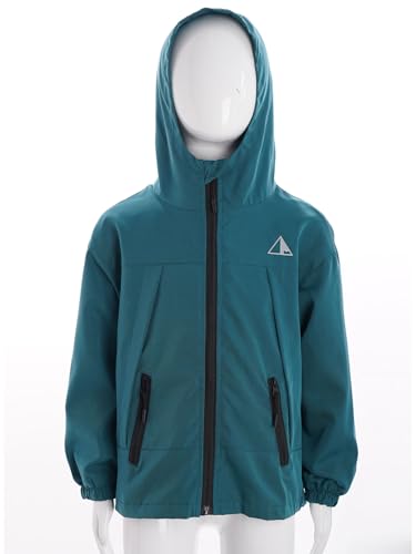 Boys Girls Lightweight Waterproof Hooded Jacket Zipper Raincoat Kids Windproof Windbreaker Athletic Sweatshirt4