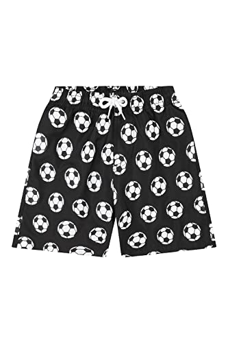 ThePyjamaFactory Short de bain pour garçon Motif football Noir/blanc, Noir , 5-6 ans Cover