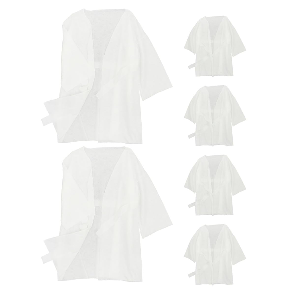 Ipetboom 6 Albornoces Desechables de Algodón para Spa y Uso en Casa, Cómodos y Multipropósito, Color Blanco, Ideales para Hombres y Mujeres en Tratamientos Faciales y Sauna
