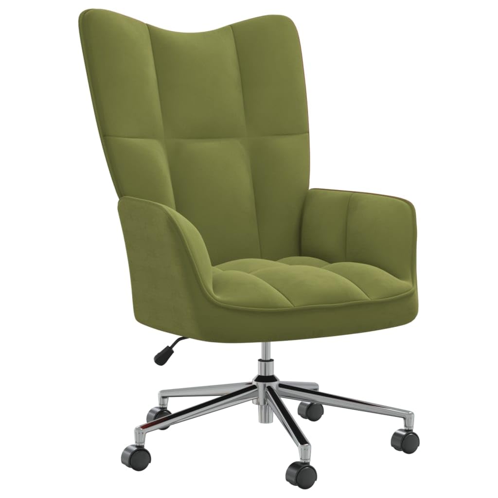 Mobilier de chaise de détente vert clair en velours pour jardin et extérieur