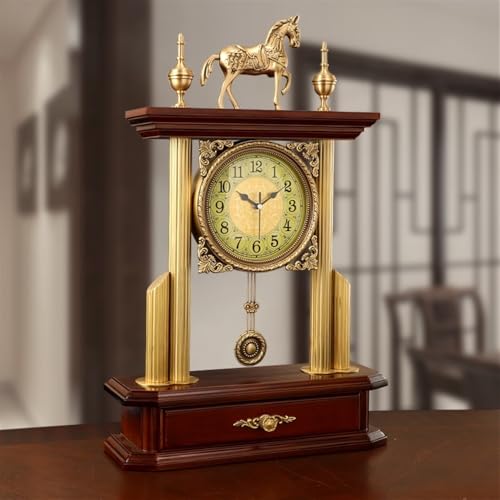 Reloj de latón de alta gama con cajones y mecanismo silencioso para salón 7