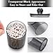 AIMIXUN 3 Pack Cotton Buds Dispenser, Pad Holder, 10 oz Clear Black Cotton Swab Holder Round Holder, Apothecary Jar Set Bathroom Canister Storage Organization for Ball, Round Pads