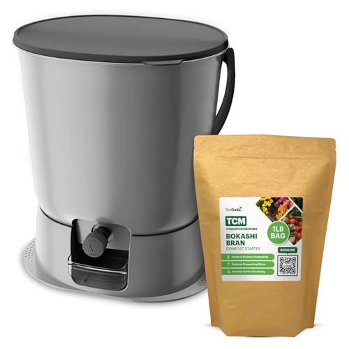 TeraGanix Bokashi Compost Starter Kit, Essential Bucket + Base, Indoor