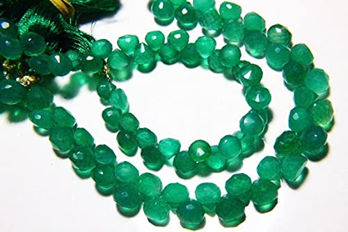 Perles facettées en onyx vert véritables pour remplacer vos composants de bijoux ternis