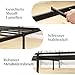 Zinus Elias Bettgestell 90 x 200 cm mit Moderne Kopfteil - Metallbett 90x200 mit Metall-Lattenrost - 30 cm Hohe Plattform mit Freiraum Darunter - Kein Boxspringbett Erforderlich - Schwarz