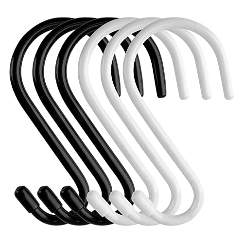 JOLNEX 6 Stück S Haken Groß, 15CM Edelstahlhaken Belastbar bis 30KG S-förmige Hängehaken Schwerlast Metallhaken Anti-Rost Haken für Küche Badezimmer Schlafzimmer Büro Cover