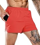 MIER Men's 3 in Quick Dry Run Racing Shorts Key Pocket Inner Liner Lightweight Trail Track Marathon...