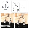 INFINIONLY Mens Stainless Steel Headphone Necklace Pendant Hip Hop Music Headphone Pendant with 55cm Chain for Teenagers Music Audiophile Accessories Novelty Jewellery #1