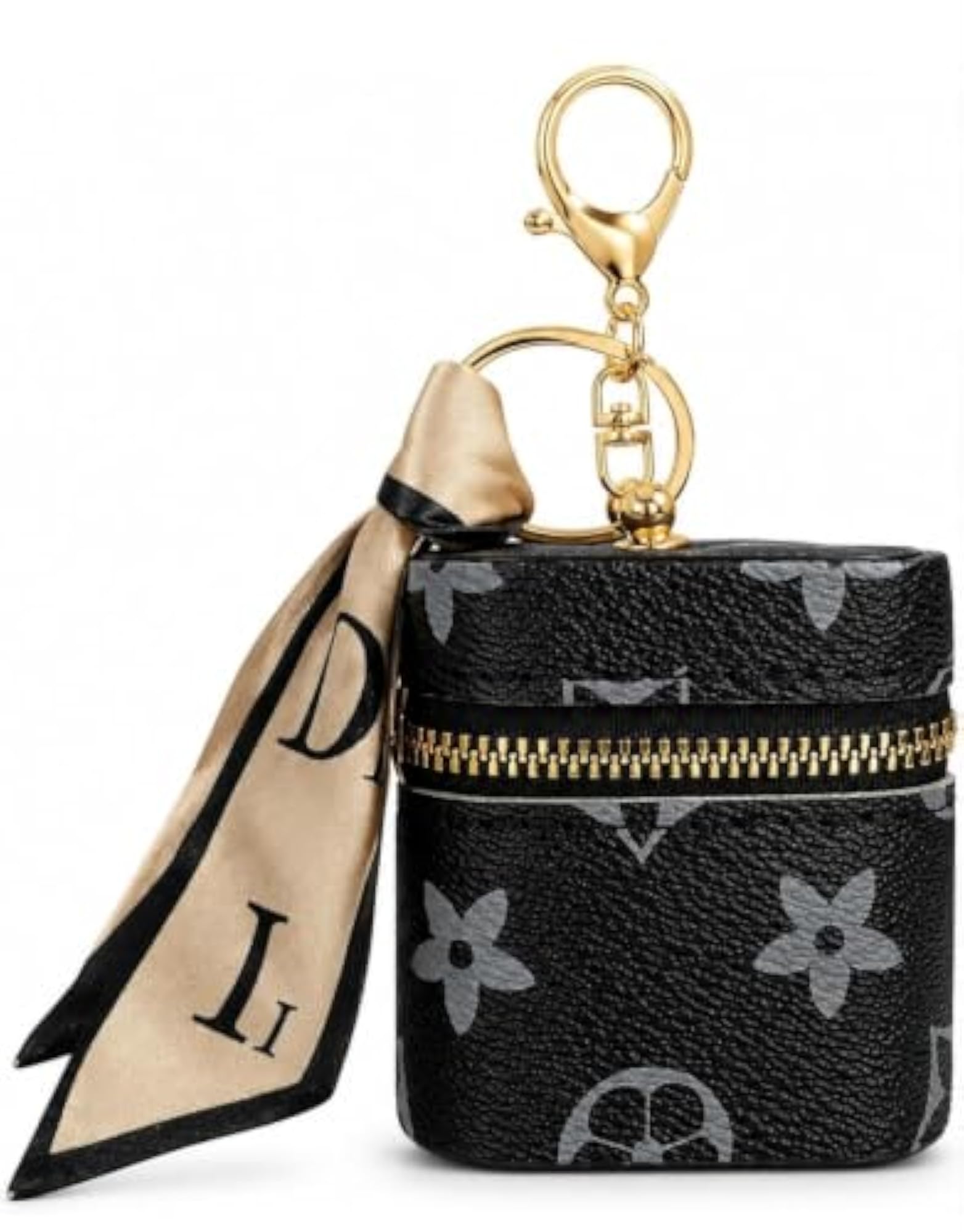Premium Black Mini Zipper Pouch Keychain