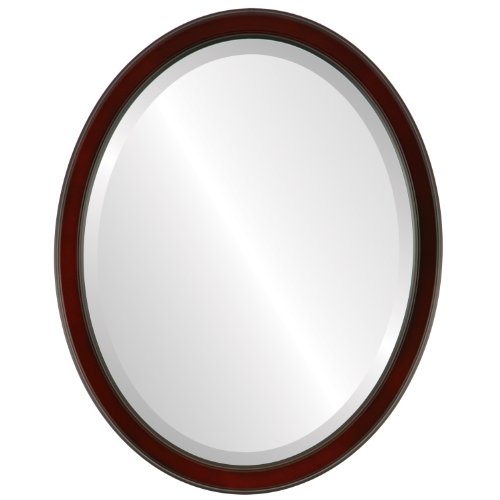 Ovalcrest Oval Beveled Wall Mirror For Home Decor - Toronto Style - Rosewood - 14X18 Outside Dimensions #TOP4
