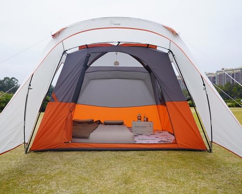 Image of Vidalido 3-4 Person Tent with 1 Mesh Door and 2 Large Mesh Window, Double Layer Waterproof Portable Family Cabin Tent, 4 Person Tents for Outdoor Camping Hiking