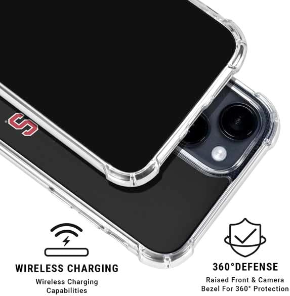 Skinit Clear Phone Case Compatible with iPhone 15 - Officially Licensed University of Georgia Bulldogs Design
