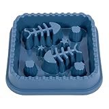 Pet Slow Feeder Bowl with Fish Bone Raised Design, 8.46 Inch, Durable PP for Dogs and Cats - Prevent Choking, Reduce Flatulence, Slow Eating Aid