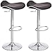 CLP Set 2 Sgabelli Bar Shanghai in Similpelle I Sgabelli Alti Cucina Girevoli E Regolabili 60-80CM, Colore:Marrone