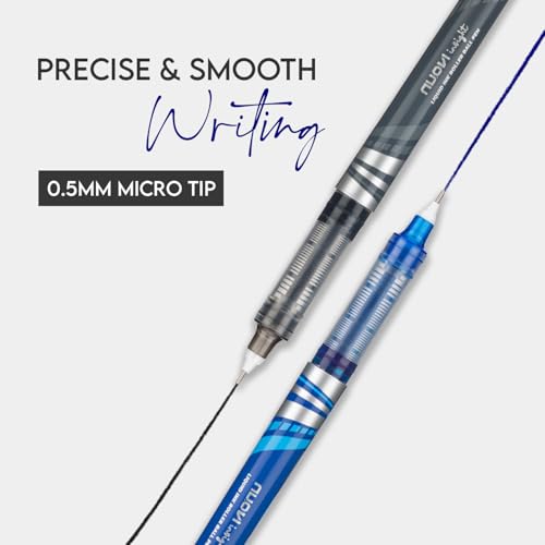 Image of Insight Liquid Ink Rollerball Pens | 0.5mm Micro Tip with Sleek & Lightweight Body | Quick-Dry, Smudge-Free Ink for Smooth Ink flow | Ideal for Office, School & Journal (Blue & Black, Pack of 8)