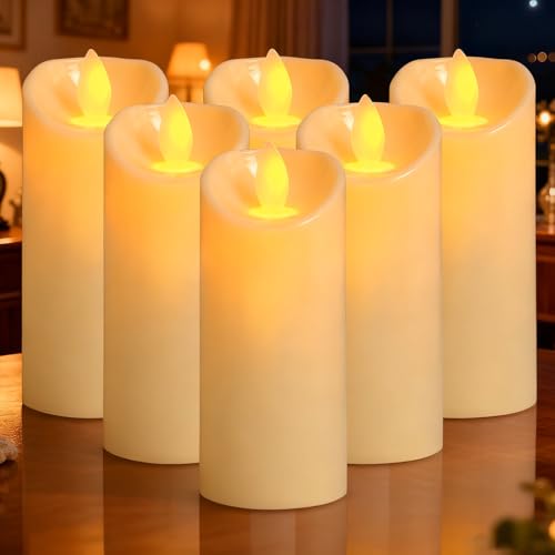 Consejos para Comprar Velas de Pilas Walmart de esta semana. 50 6PCS Velas Oscilante LED Sin Llama, Realista Velas de Pilar, Led Flama Realista con Movimiento Luz Vela de Lllama, Velas Decorativas para Decoración Hogar, Bodas, Fiestas, Navidad...