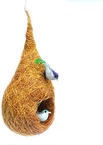 Coir Made showpiece nest with Two Birds Pack of 1