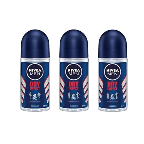Nivea Mens Dry Impact Roll-On Deodorant - 1.69 fl oz - Pack of 3