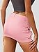 ELLEVEN Mini Cargo Skirts for Women High Stretchy, Low Waist Y2k Skirt Button Cute Denim Bodycon Jean Skirt with Pocket Light Pink Medium