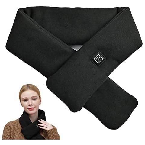 Okdance Winter Heated Scarf for Women Men, USB Rechargeable Neck Heating Pad Scarf, 3Gears Temperature Control Electric Winter Scarf Cover