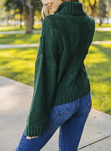 Image of Dokotoo Womens 2026 Winter Fall Solid Turtleneck High Neck Balloon Long Sleeve Sweaters Pullover Outerwear