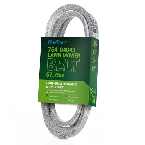Image of BlueStars 754-04043 Drive Belt | Aramid Cord | 1 /2 inch x 57.75 inch | Fits Cub Cadet 954-04043A RZT 50 RZT42 RZT54 Troy Bilt Mustang XP Colt XP MTD 754-04043B 954-04043 754-04043A Lawn Mower