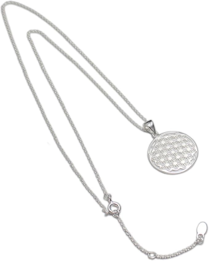 COSUMOSU flower of life Sacred Geometry 925 Sterling Silver Pendant necklace - silver - Image 3