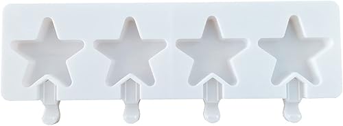 Juego de moldes para paletas de silicona, 4 cavidades ovaladas, para moldes de pop, moldes de paletas para verano, tartas caseras para fiesta, molde