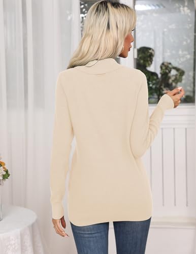 Image of Zeagoo Womens Sweaters Fall Fashion 2025 Long Sleeve Tops V Neck Business Casual Collared Knit Tunic Pullover Outfits
