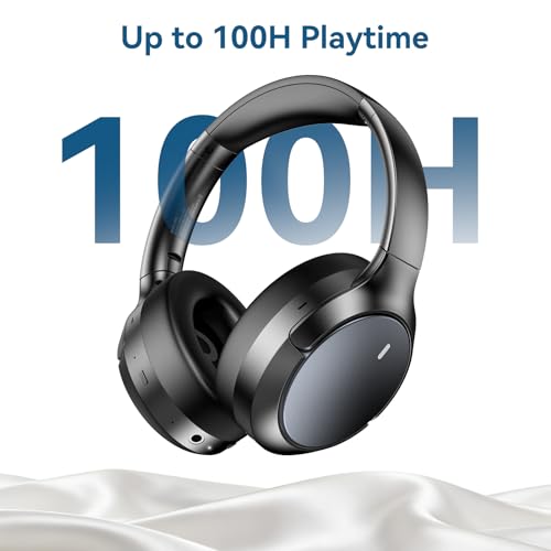 Image of Hybrid ANC Wireless Over-Ear Headphones, 100H Playtime, Hi-Res Audio, Bluetooth 6.0, Multi-Mode Noise Cancellation, Comfort Fit, iOS & Android Compatible, Foldable Design, Travel-Friendly (Black)