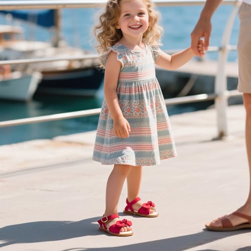 Image of Girls Dress Sandals Comfy Hook and Loop Summer Shoes for Toddlers