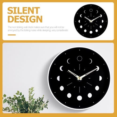Horloge murale lumineuse phase de lune silencieuse pour un sommeil paisible - 7