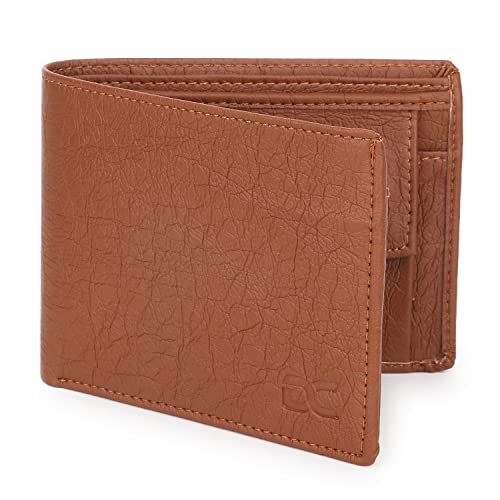 Image of Dezire Crafts Men Formal, Casual Black Artificial Leather Wallet (6 Card Slots) (Tan)