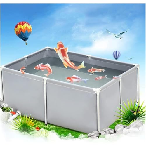 Estanque de peces de PVC con válvula de drenaje y lona flexible para cría 2