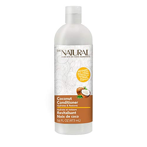 Dr. Natural Coconut Conditioner Hydrates & Restores Hair with No Dyes, Sulfates, Parabens, or Synthetic Fragrances. (16 Ounces)