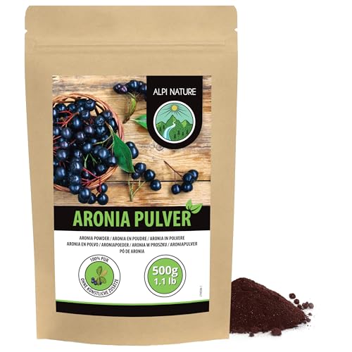 Alpi Nature Aronia Pulver 500g, Aroniabeeren gemahlen, Aroniabeeren Pulver, glutenfrei
