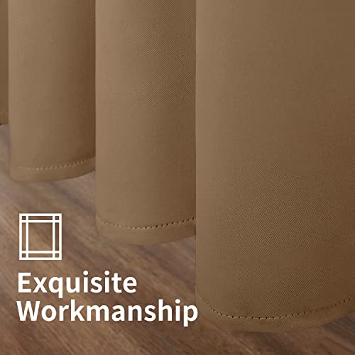 Image of YoungsTex Blackout Curtains 54 Inches Length for Short Bedroom - Thermal Insulated with Grommet Room Darkening Window Curtains for Basement Kitchen Cafe, 2 Panels, 42 x 45 Inch, Taupe
